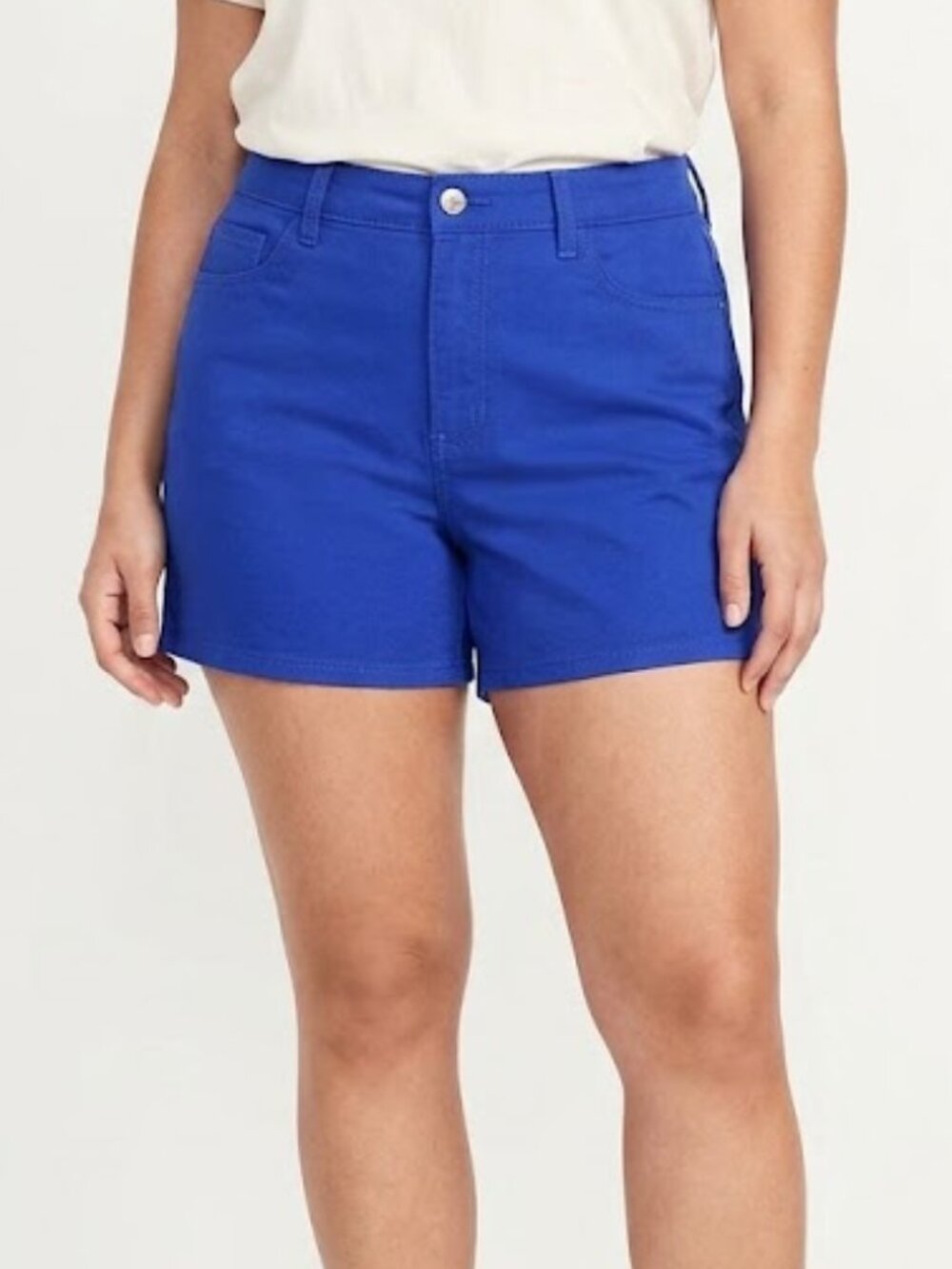 Old Navy High-Waisted Wow Jean Shorts in a vibrant royal blue Size 14